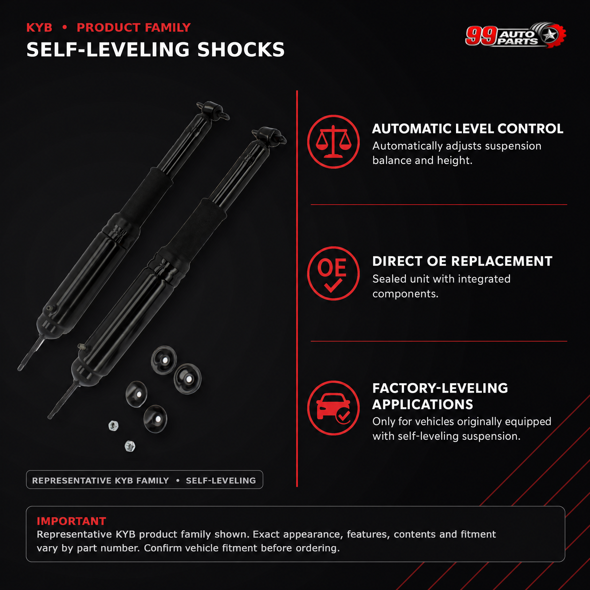 KYB SR1002 Rear Self Leveling Shock