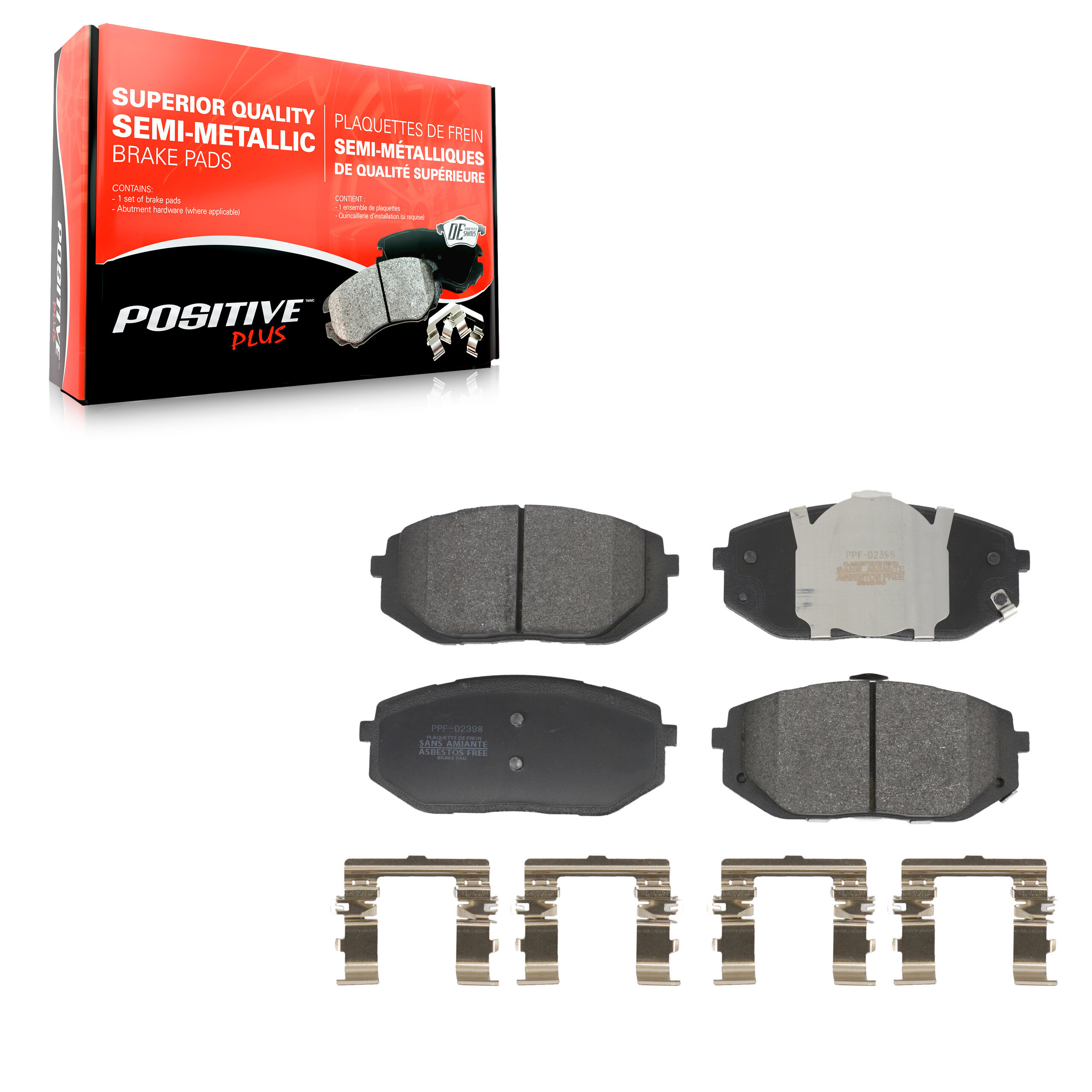 Positive Plus - PPF-D2398 - Semi-Metallic Brake Pads
