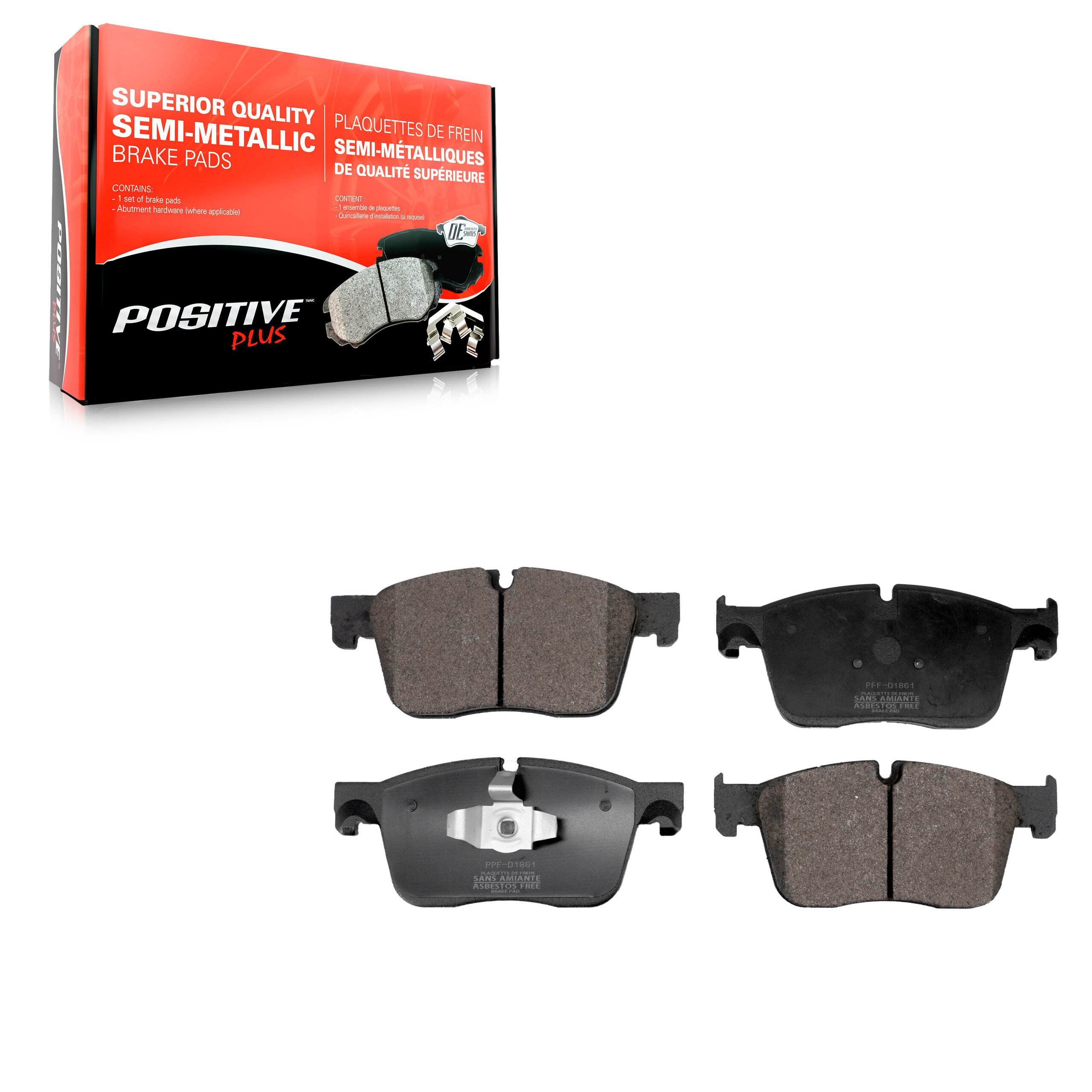 Positive Plus - PPF-D1861 - Semi-Metallic Brake Pads
