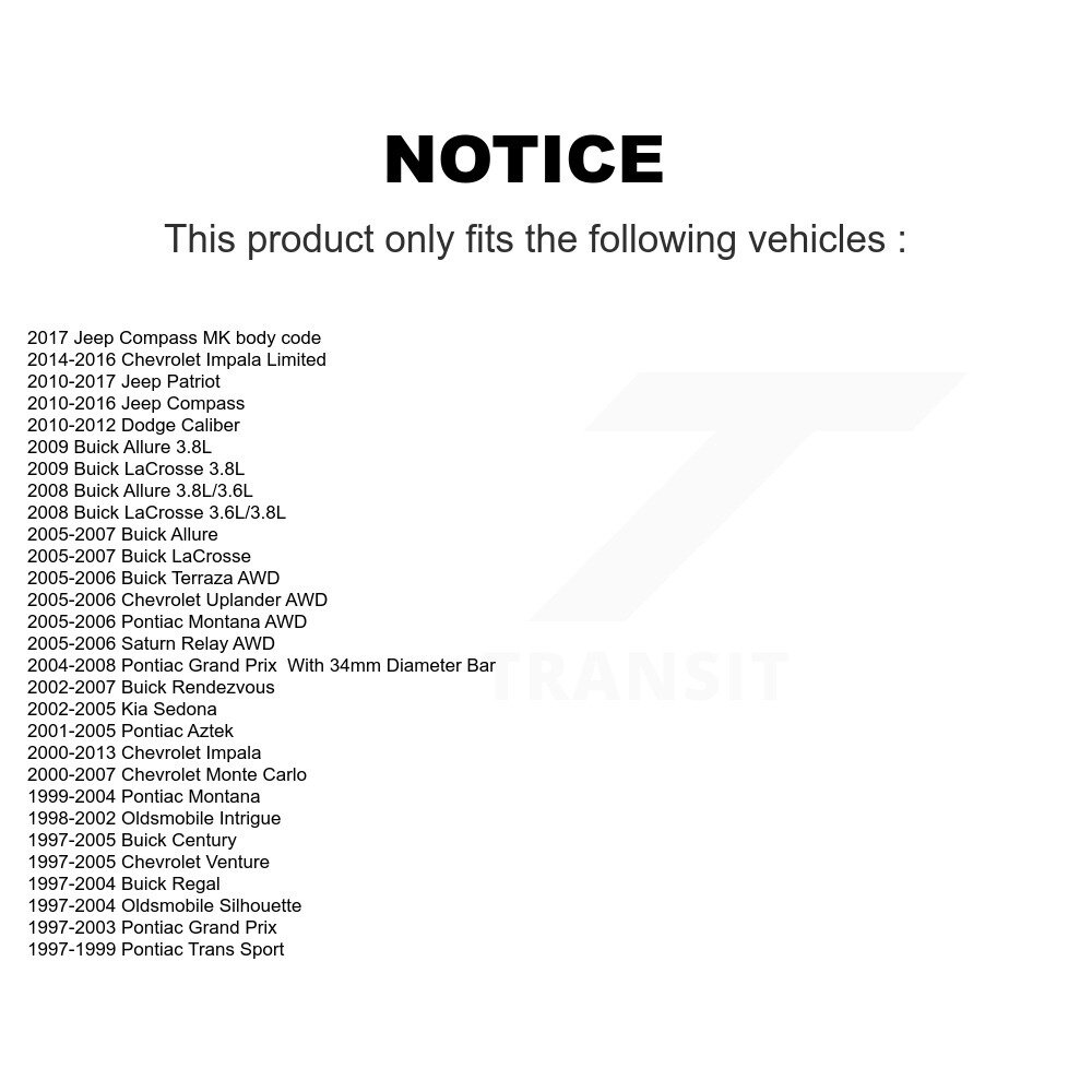 Top Quality - 72-K5342 - Suspension Stabilizer Bar Link Kit