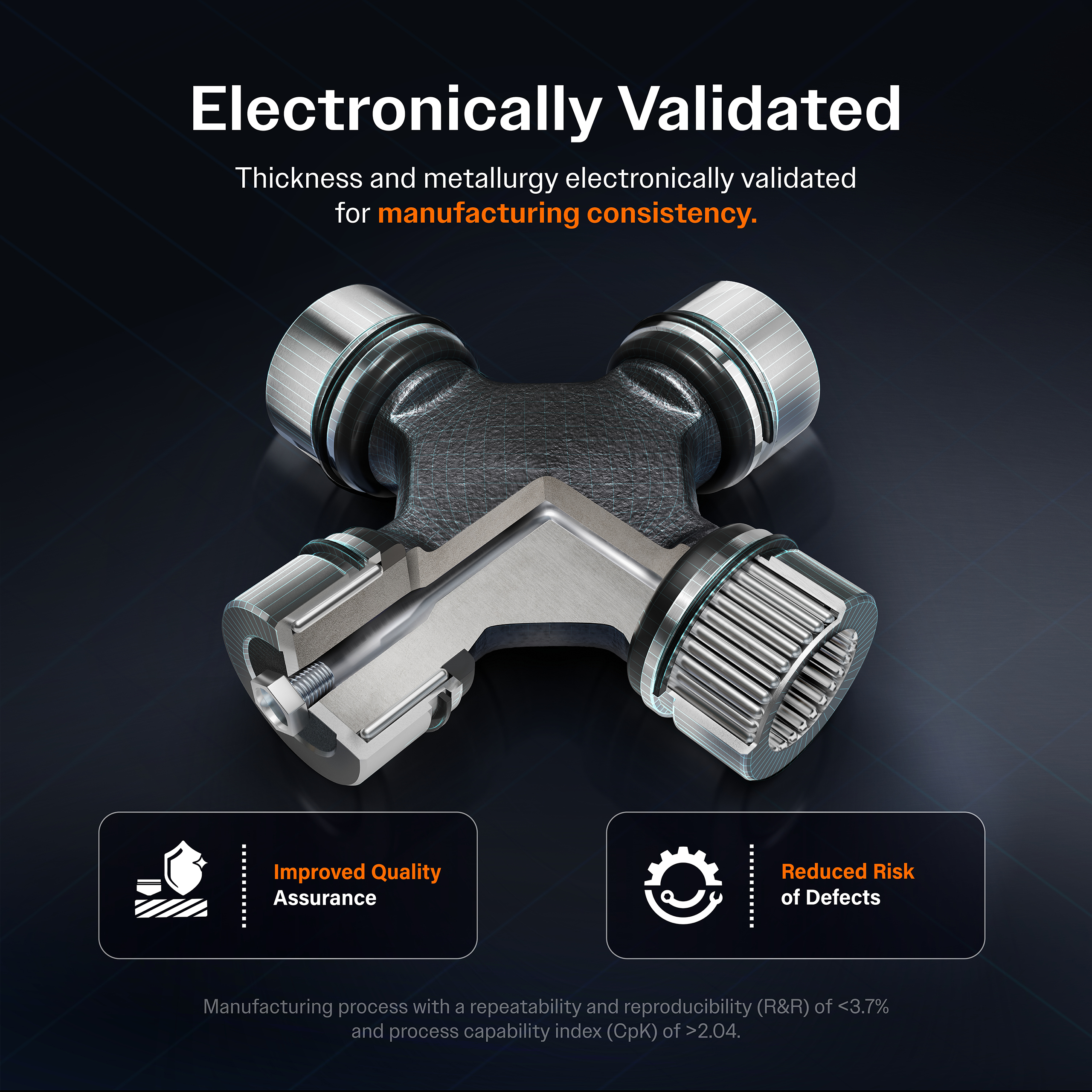 Kugel - 69-367 - 4 Inside Snap Ring (ISR) Style | Cap Diameter (in) 1.375 / 1.375 | Over Caps Length (in) 3.670 / 3.6