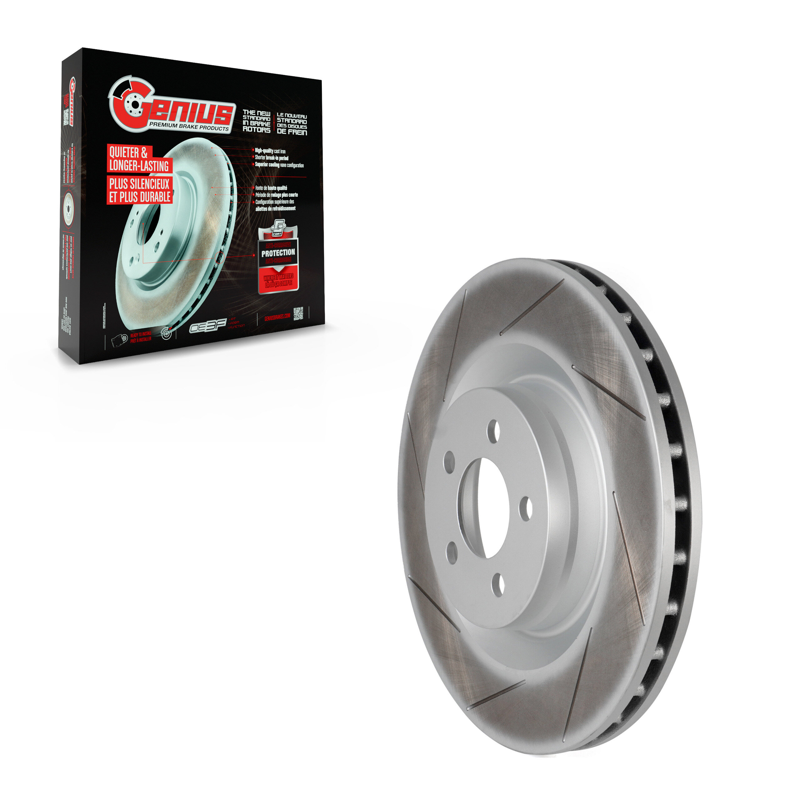 Coated Slotted Disc Brake Rotor