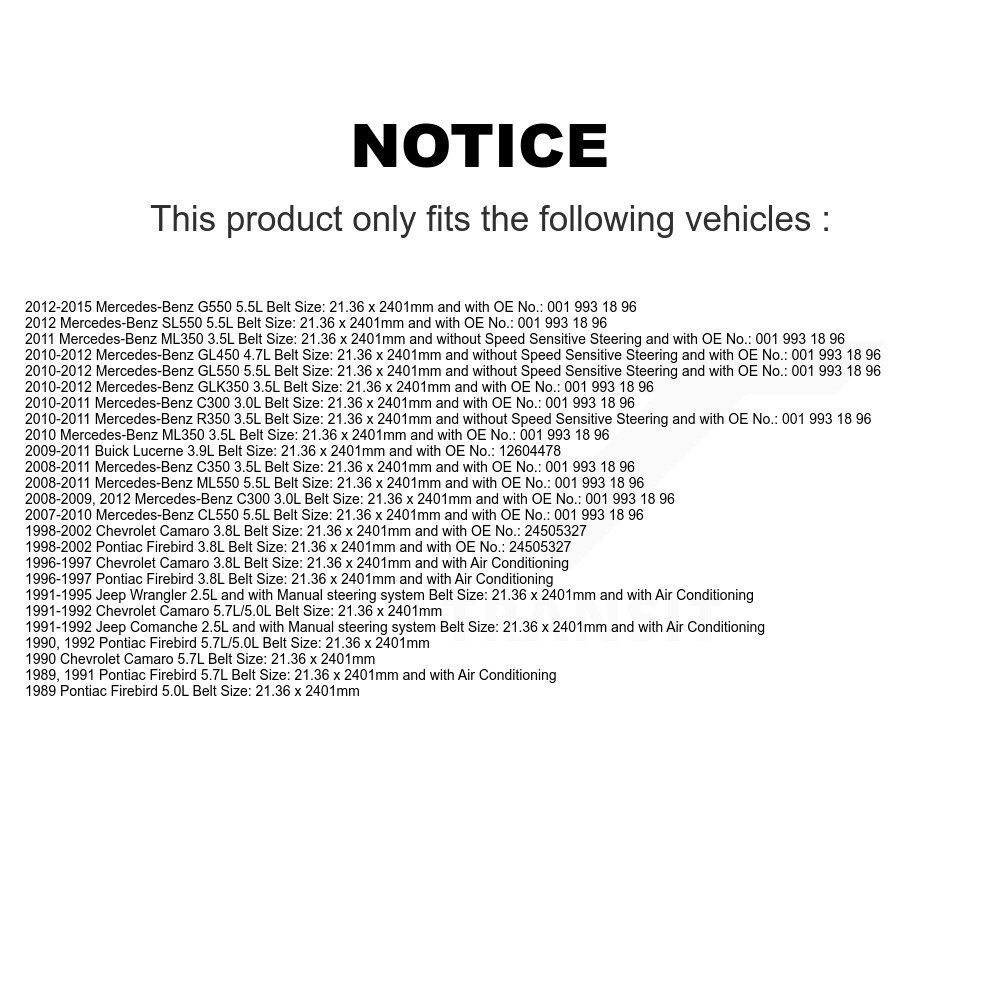 Bando - BAN-6PK2400 - Accessory Drive Belt