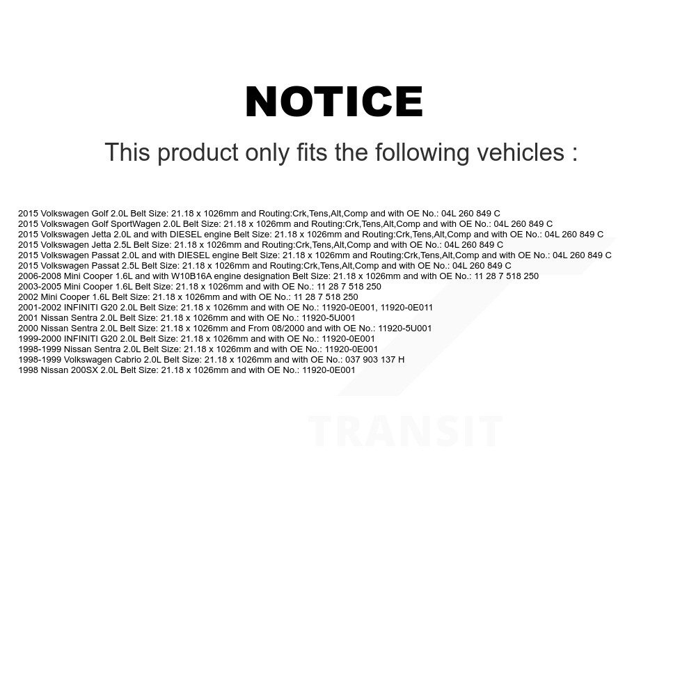 Bando - BAN-6PK1030 - Accessory Drive Belt