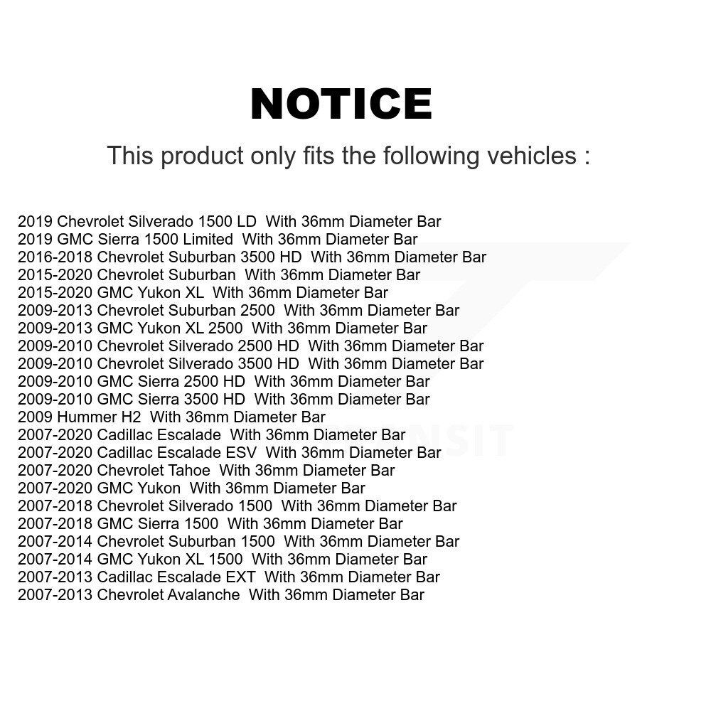 TOR - TOR-K200222 - Suspension Stabilizer Bar Bushing Kit