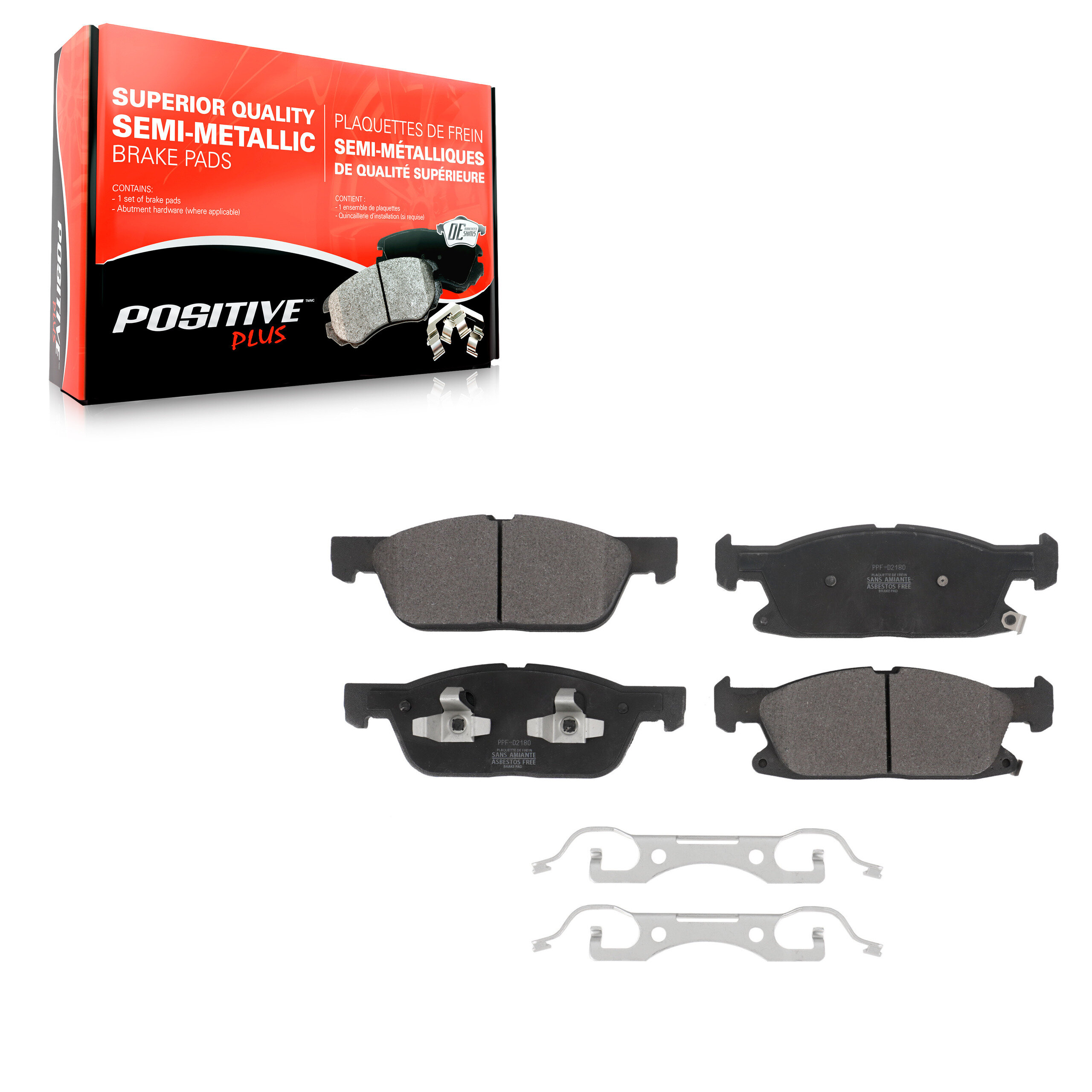 Positive Plus - PPF-D2180 - Semi-Metallic Brake Pads