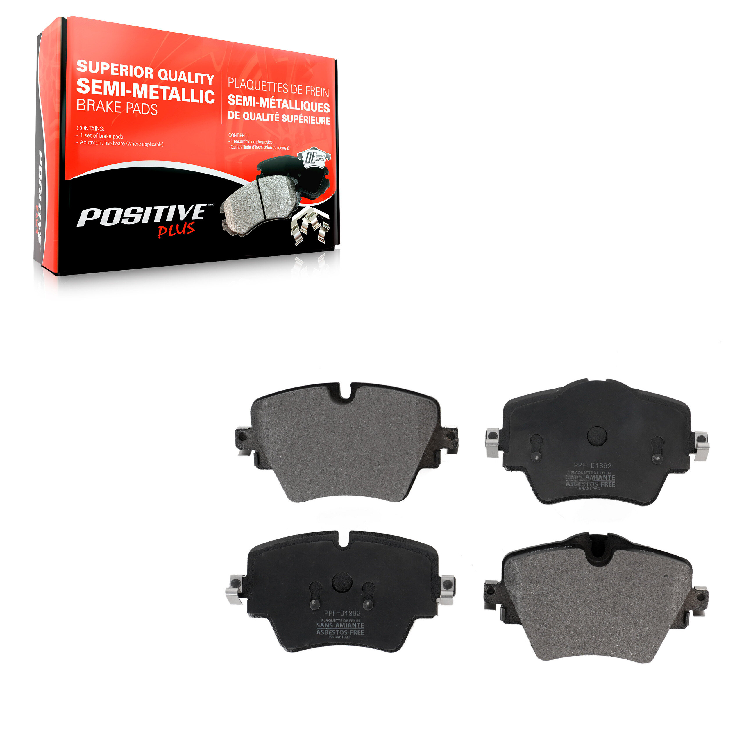 Positive Plus - PPF-D1892 - Semi-Metallic Brake Pads
