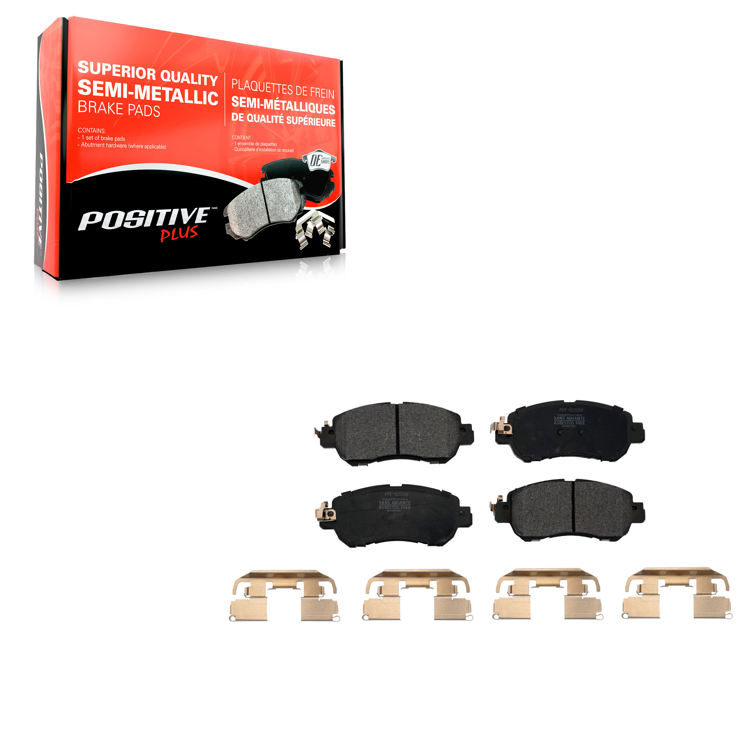 Positive Plus - PPF-D2038 - Semi-Metallic Brake Pads