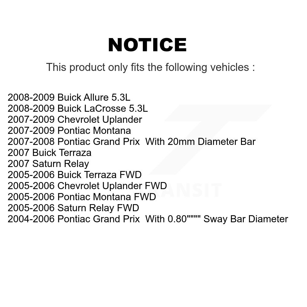 Top Quality - 72-K80852 - Suspension Stabilizer Bar Link Kit
