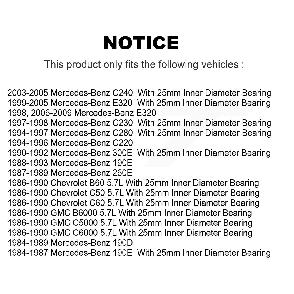 Kugel - 70-105CC - Drive Shaft Center Support Bearing
