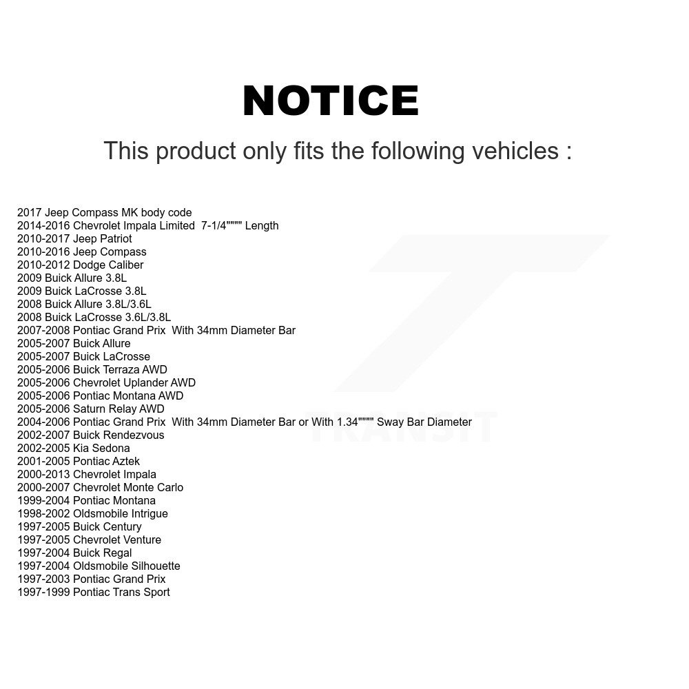 TOR - TOR-K5342 - Suspension Stabilizer Bar Link Kit