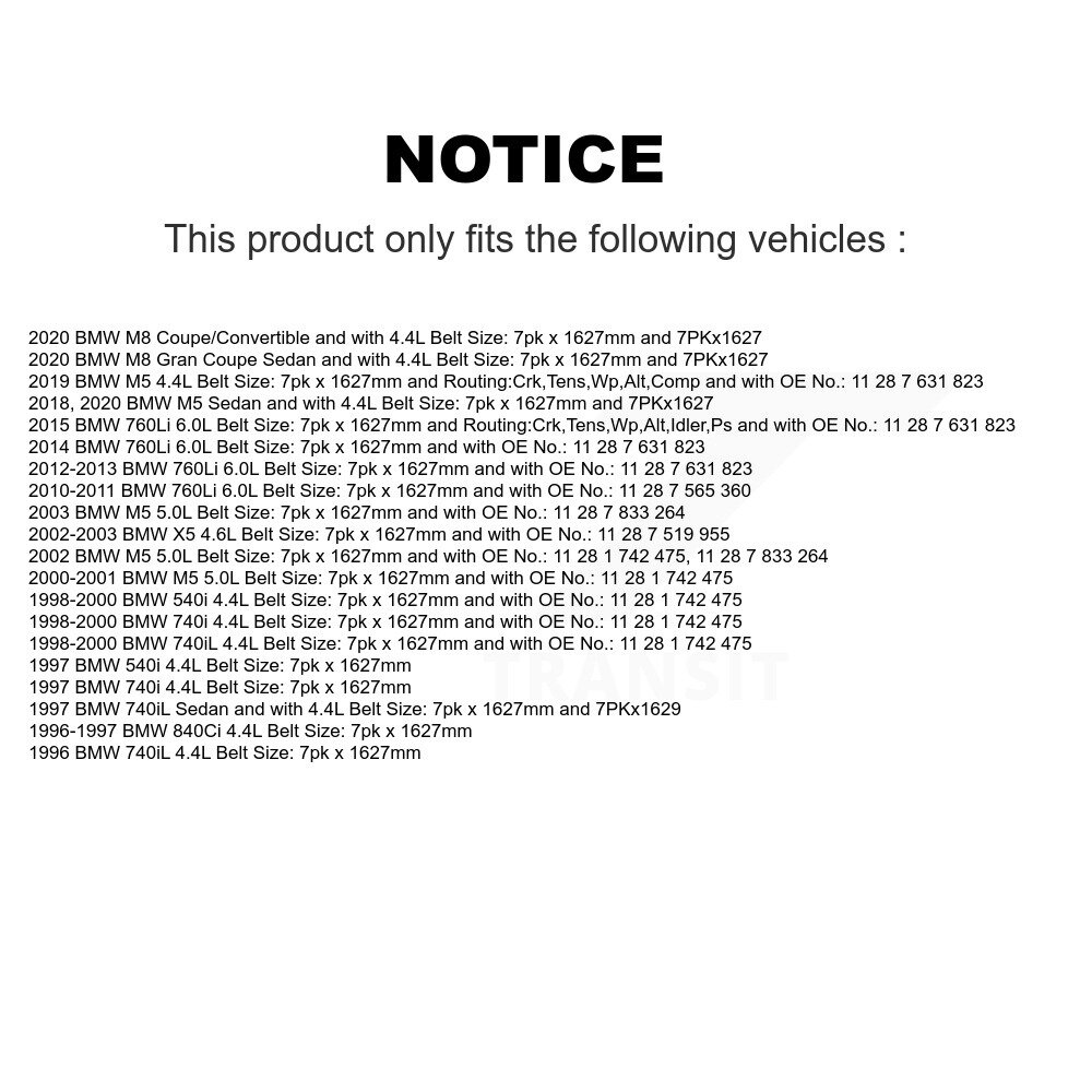 Bando - BAN-7PK1625 - Accessory Drive Belt