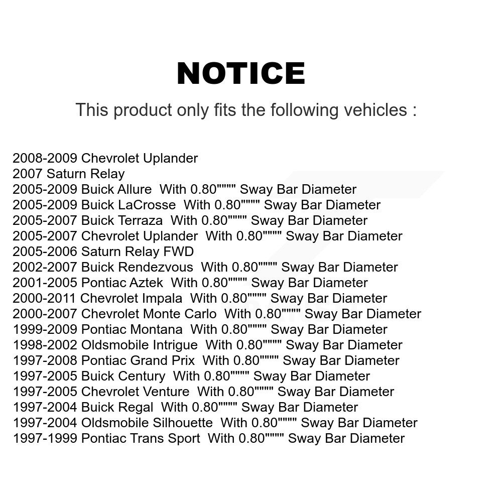 TOR - TOR-K80812 - Suspension Stabilizer Bar Bushing Kit