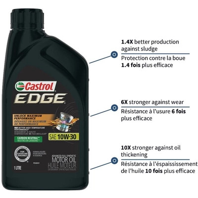 Castrol - 02013-38 - CASTROL - 0201338 - Synthetic Engine Oil Edge FTT 10W30 , 1L