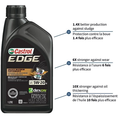 Castrol - 02009-38 - CASTROL - 0200938 - Synthetic Engine Oil Edge FTT 5W20 , 1L