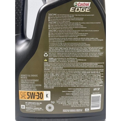 Castrol - 0202132 - CASTROL - 0202132 - Synthetic Engine Oil Edge K 5W30 , 4.73L (Pack of 3)