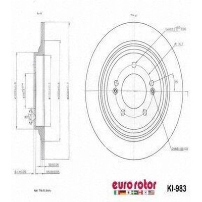 EUROROTOR - KI983 - Rear Premium Rotor by EUROROTOR - KI983