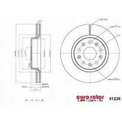 Front Disc Brake Rotor by EUROROTOR - 51238