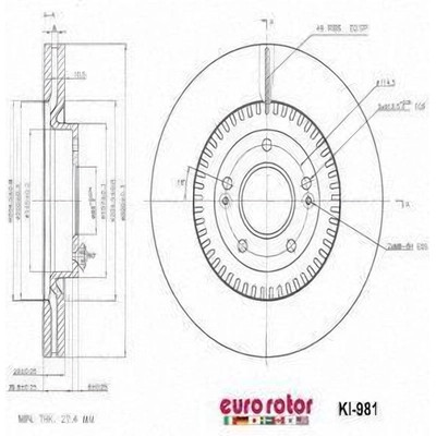 EUROROTOR - KI981 - Front Disc Brake Rotor by EUROROTOR - KI981
