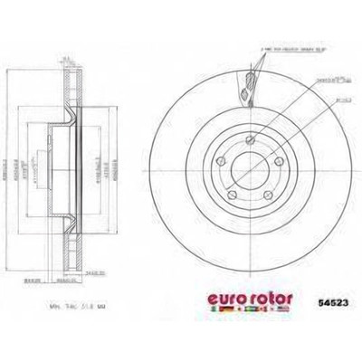 EUROROTOR - 54523 - Front Premium Rotor by EUROROTOR - 54523