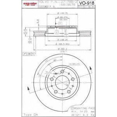 EUROROTOR - VO918 - Front Disc Brake Rotor by EUROROTOR - VO918