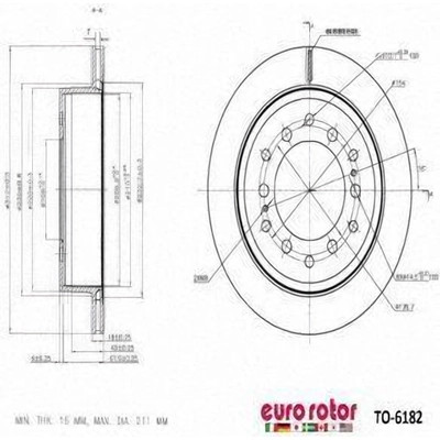 Rear Premium Rotor by EUROROTOR - TO6182