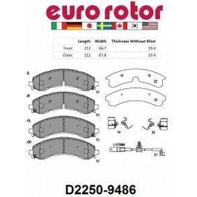 Front Ceramic Pads by EUROROTOR - ID2250HS