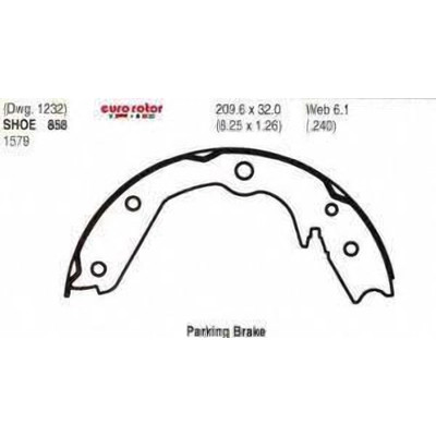 EUROROTOR - 858 - Rear Parking Brake Shoes by EUROROTOR - 858