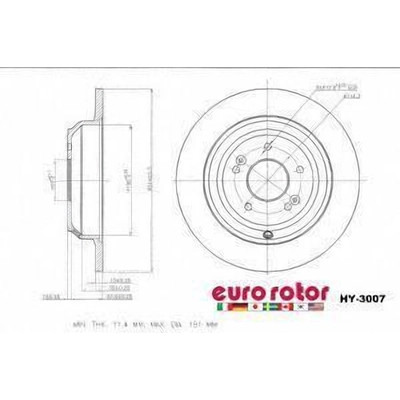 EUROROTOR - HY3007 - Rear Premium Rotor by EUROROTOR - HY3007