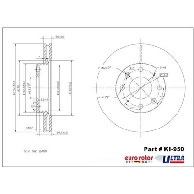 EUROROTOR - KI950 - Front Disc Brake Rotor by EUROROTOR - KI950