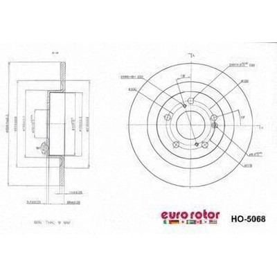 EUROROTOR - HO5068 - Rear Disc Brake Rotor by EUROROTOR - HO5068