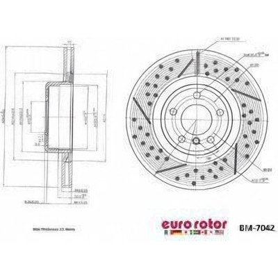 Rear Premium Rotor by EUROROTOR - BM7042