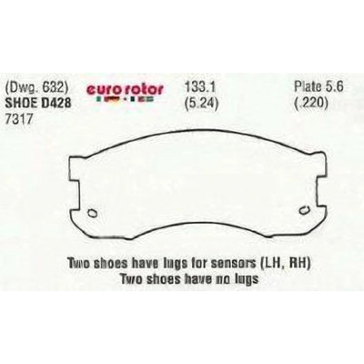 EUROROTOR - F1D428 - Front Semi Metallic Pads