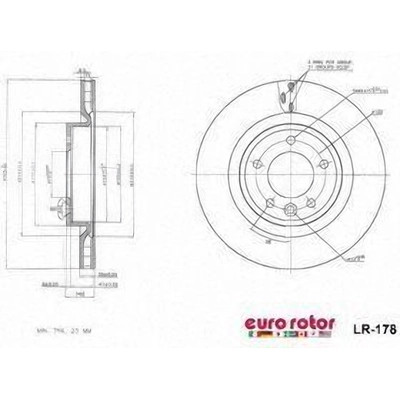 EUROROTOR - LR178 - Rear Premium Rotor by EUROROTOR - LR178