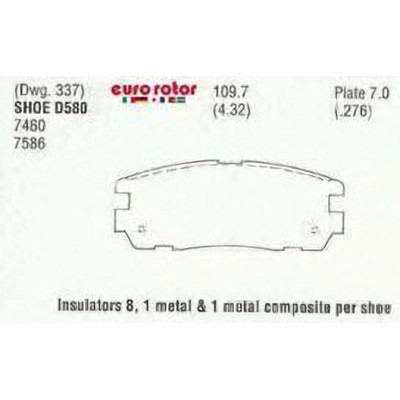 EUROROTOR - ID580 - Rear Ceramic Pads by EUROROTOR - ID580