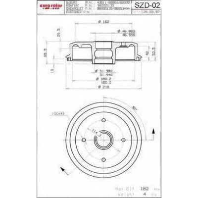 EUROROTOR - SZD02 - Rear Brake Drum by EUROROTOR - SZD02
