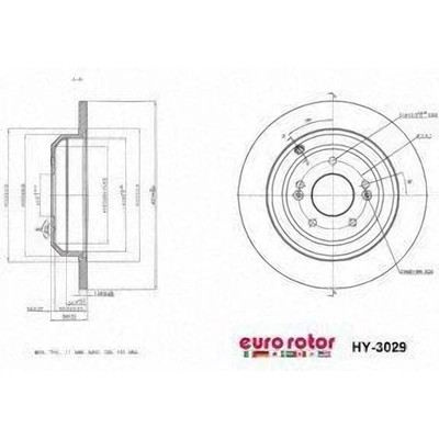 EUROROTOR - HY3029 - Rear Disc Brake Rotor by EUROROTOR - HY3029