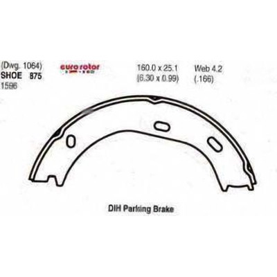 EUROROTOR - 875 - Rear Parking Brake Shoes by EUROROTOR - 875