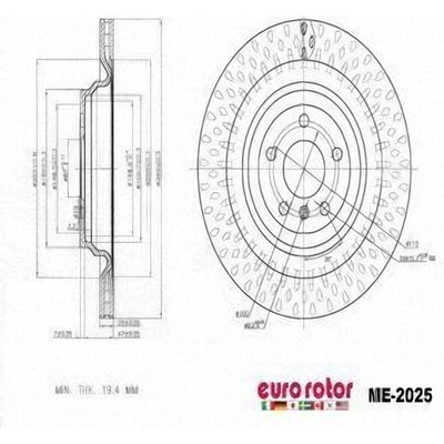 Rear Disc Brake Rotor by EUROROTOR - ME2025
