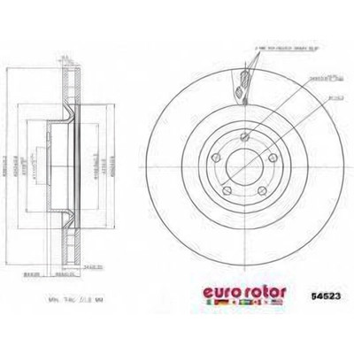 EUROROTOR - 54523 - Front Disc Brake Rotor by EUROROTOR - 54523