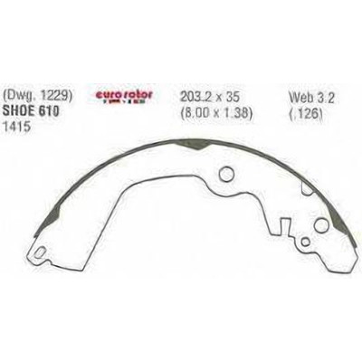 Rear New Brake Shoes by EUROROTOR - 610