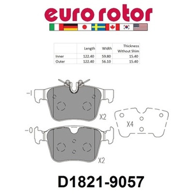 EUROROTOR - ID1821H - Rear Ceramic Pads