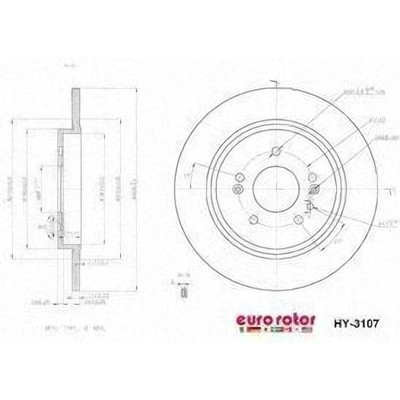 EUROROTOR - HY3107 - Rear Premium Rotor