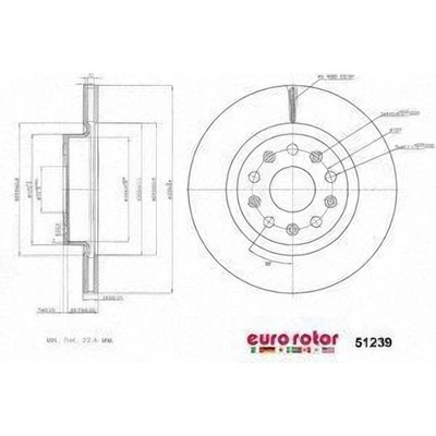 Front Disc Brake Rotor by EUROROTOR - 51239