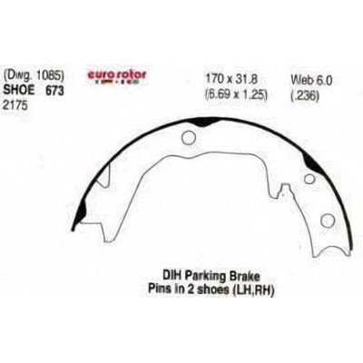 EUROROTOR - 673 - Rear Parking Brake Shoes by EUROROTOR - 673