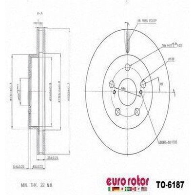 EUROROTOR - TO6187 - Front Premium Rotor by EUROROTOR - TO6187