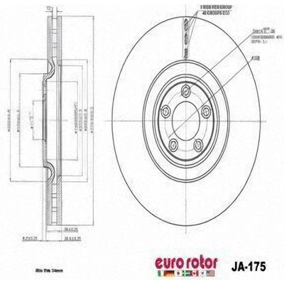 EUROROTOR - JA175 - Front Premium Rotor by EUROROTOR - JA175