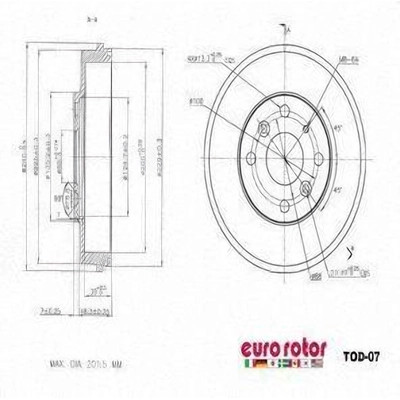 EUROROTOR - TOD07 - Rear Brake Drum by EUROROTOR - TOD07