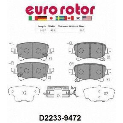 Rear Ceramic Pads by EUROROTOR - ID2233H