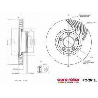 EUROROTOR - PO2016L - Front Disc Brake Rotor by EUROROTOR - PO2016L